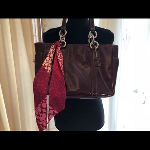 COACH Vintage Burgundy Patent Leather Tote